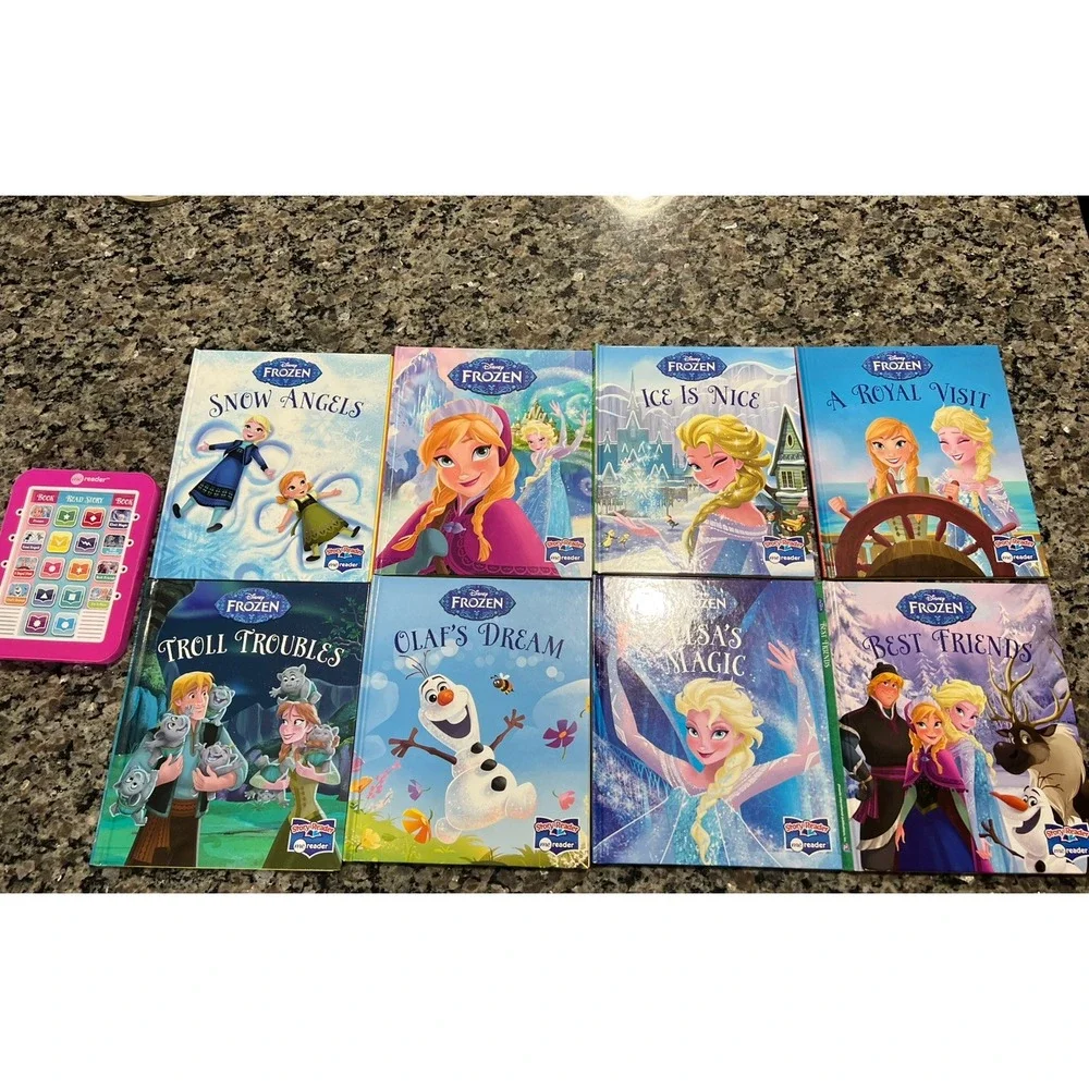 Me Reader Electronic Reader Disney Frozen Elsa‎ Complete 8 books and Tested